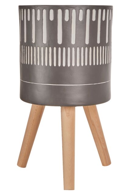 Orsina Darnell Large Black & White Finish Planter - image 1