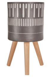 Orsina Darnell Large Black & White Finish Planter - thumbnail 1