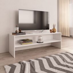 Berkfield Home TV Cabinet White 120x40x40 cm Engineered Wood - Size: 120 x 40 x 40 cm