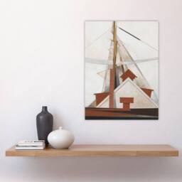 "Artery8 Sailboat Masts Cubist Painting Demuth Wall Art Poster Print in White - Size: W24"" x H32""" - thumbnail 4
