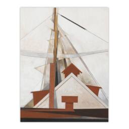 "Artery8 Sailboat Masts Cubist Painting Demuth Wall Art Poster Print in White - Size: W24"" x H32""" - thumbnail 1