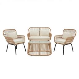 Artemis Home Carbini 4 Piece Patio Bistro Set in Cream - Size: 4 Person - thumbnail 2