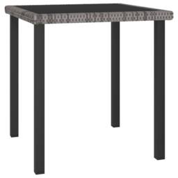 Berkfield Home Durable 3 Piece Outdoor Dining Set with Cushions Poly Rattan Grey - thumbnail 1