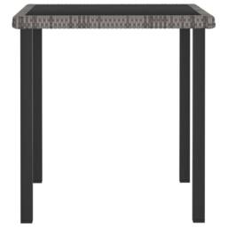 Berkfield Home Durable 3 Piece Outdoor Dining Set with Cushions Poly Rattan Grey - thumbnail 4
