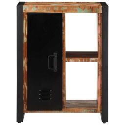 Berkfield Home Sideboard Multicolour 55x35x70 cm Solid Wood Reclaimed in Black - Size: 55 x 35 x 70 cm - thumbnail 2