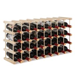 Costway Wooden 36 Bottle Wine Rack Freestanding Wine Holder Modular Wine Storage Shelf in Natural