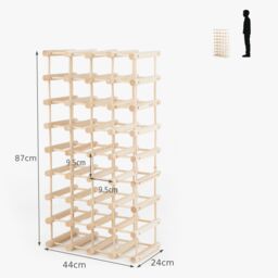 Costway Wooden 36 Bottle Wine Rack Freestanding Wine Holder Modular Wine Storage Shelf in Natural - thumbnail 2