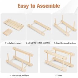 Costway Wooden 36 Bottle Wine Rack Freestanding Wine Holder Modular Wine Storage Shelf in Natural - thumbnail 4