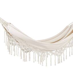 Wyld and Coco Beige Cotton Polyester Garden Hammock Swing Seat Boho Crochet - thumbnail 2
