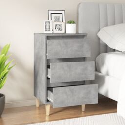 Berkfield Home Bedside Cabinet Concrete Grey 40x35x70 cm Engineered Wood - Size: 40 x 35 x 70 cm - thumbnail 3