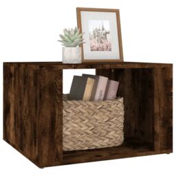 Berkfield Home Bedside Table Smoked Oak 57x55x36 cm Engineered Wood in Brown - Size: 57 x 55 x 36 cm - thumbnail 4
