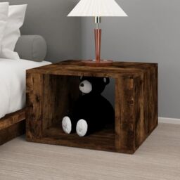 Berkfield Home Bedside Table Smoked Oak 57x55x36 cm Engineered Wood in Brown - Size: 57 x 55 x 36 cm - thumbnail 3