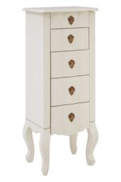 Orsina Elegant Design 5 Drawer Small Chest White, Functional Storage Cabinet, Versatile Chest For Livingroom in White - thumbnail 2