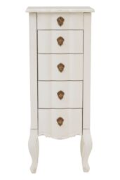 Orsina Elegant Design 5 Drawer Small Chest White, Functional Storage Cabinet, Versatile Chest For Livingroom in White - thumbnail 1