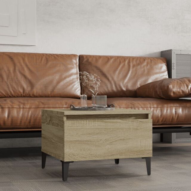 Berkfield Home Side Table Sonoma Oak 50x46x35 cm Engineered Wood in Brown - Size: 50 x 46 x 35 cm - image 1