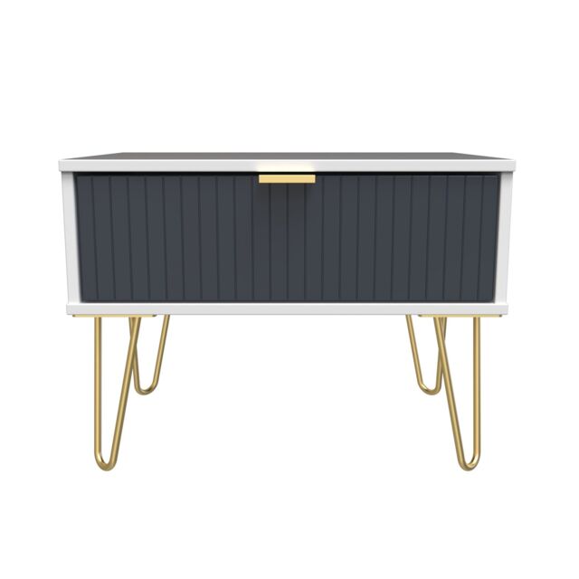 Ready Assembled 2 U Bexley 1 Drawer Wide Side Table (Ready Assembled) in Dark Blue - image 1