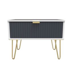 Ready Assembled 2 U Bexley 1 Drawer Wide Side Table (Ready Assembled) in Dark Blue - thumbnail 1