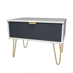 Ready Assembled 2 U Bexley 1 Drawer Wide Side Table (Ready Assembled) in Dark Blue - thumbnail 3