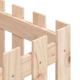Berkfield Home Garden Planter with Fence Design 40x40x40 cm Solid Wood Pine in Natural - Size: 40 x 40 x 40 cm - thumbnail 7