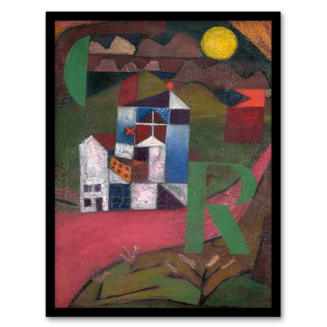 Artery8 Paul Klee Framed Wall Art Print Villa R Cubist Cityscape Painting - Size: A3 - image 1