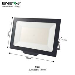 ENER-J 150W LED Floodlight CCT Switchable 3000K 4000K 6000K IP65 in Black - thumbnail 2