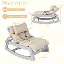 Havendro Rocking Chair Indoor Outdoor Rocker with Adjustable Backrest - thumbnail 2