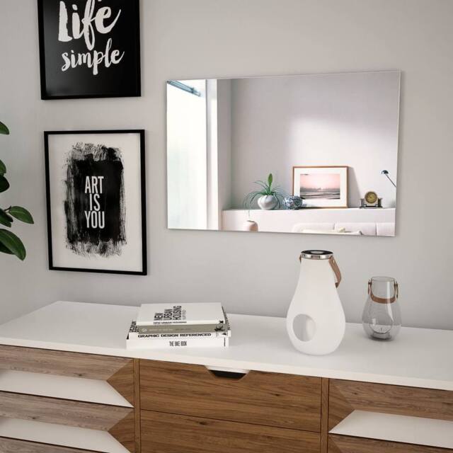 Berkfield Home Wall Mirror 60x40 cm Rectangular Glass in Silver - image 1