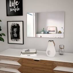 Berkfield Home Wall Mirror 60x40 cm Rectangular Glass in Silver - thumbnail 1