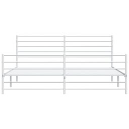 Berkfield Home Metal Bed Frame with Headboard & Footboard White 200x200 cm - thumbnail 6