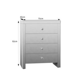 Comfy Living Ltd Mirrored 3 Drawer Chest Of Drawers in Silver - thumbnail 5