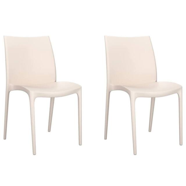 Berkfield Home Garden Chairs 2 pcs Cream 50x46x80 cm Polypropylene in Beige - Size: 50 x 46 x 80 cm - image 1