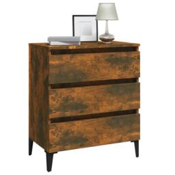 Berkfield Home Sideboard Smoked Oak 60x35x69 cm Engineered Wood in Brown - Size: 60 x 35 x 69 cm - thumbnail 4