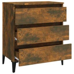 Berkfield Home Sideboard Smoked Oak 60x35x69 cm Engineered Wood in Brown - Size: 60 x 35 x 69 cm - thumbnail 6