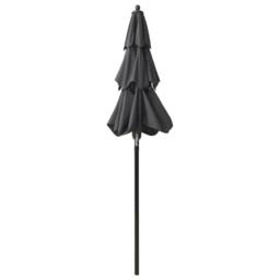 Berkfield Home Harmful 3-Tier Parasol with Aluminium Pole Anthracite 2 m in Black - thumbnail 4