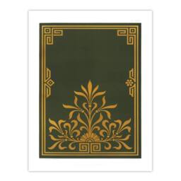 Artery8 GA & MA Audsley Framed Wall Art Antique Art Deco Botanical Pattern in Green - Size: A4 - thumbnail 3
