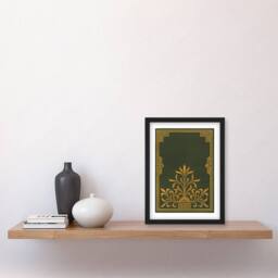 Artery8 GA & MA Audsley Framed Wall Art Antique Art Deco Botanical Pattern in Green - Size: A4 - thumbnail 2