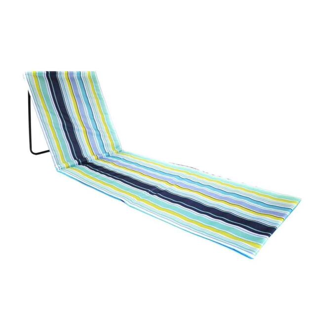 Nordara Portable Beach Mat Folding Chair Sun Lounger Outdoor Camping in Blue - Size: 110 cm x 15 cm - image 1