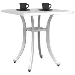 Berkfield Home Garden Table White 53x53x53 cm Cast Aluminium - Size: 53 x 53 x 53 cm - thumbnail 4