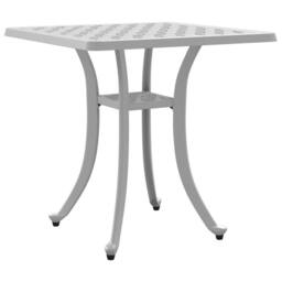 Berkfield Home Garden Table White 53x53x53 cm Cast Aluminium - Size: 53 x 53 x 53 cm - thumbnail 7