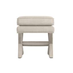 Lemon Pavilion Furniture Rhode Stool - Linen Blend - L45 x W61 x H49.5 cm - Stone - Flat Pack in Beige - thumbnail 3