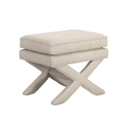 Lemon Pavilion Furniture Rhode Stool - Linen Blend - L45 x W61 x H49.5 cm - Stone - Flat Pack in Beige