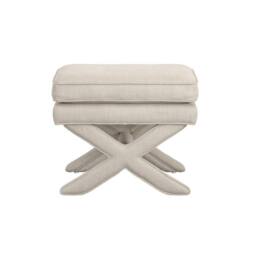 Lemon Pavilion Furniture Rhode Stool - Linen Blend - L45 x W61 x H49.5 cm - Stone - Flat Pack in Beige - thumbnail 2
