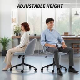 STILVORA Office Chair with Wheels & Adjustable Height in Grey - thumbnail 8