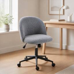STILVORA Office Chair with Wheels & Adjustable Height in Grey - thumbnail 1
