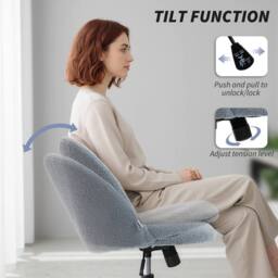 STILVORA Office Chair with Wheels & Adjustable Height in Grey - thumbnail 7