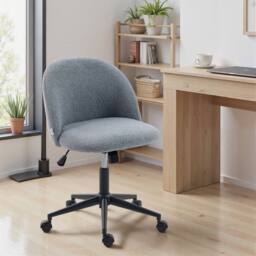 STILVORA Office Chair with Wheels & Adjustable Height in Grey - thumbnail 2