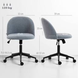 STILVORA Office Chair with Wheels & Adjustable Height in Grey - thumbnail 3