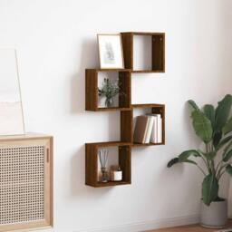 Berkfield Home Wall Cube Shelves 4 pcs Brown Oak 30x15x30 cm - Size: 30 x 15 x 30 cm - thumbnail 1
