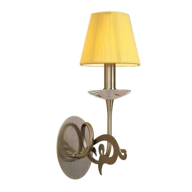 Netlighting Acanto Wall Lamp 1 Light E14 Antique Brass With Amber Cream Shade in Yellow - image 1