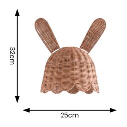 ValueLights Bella Natural Rattan Bunny Rabbit Easy Fit Ceiling Pendant Lamp Shade in Brown - thumbnail 4